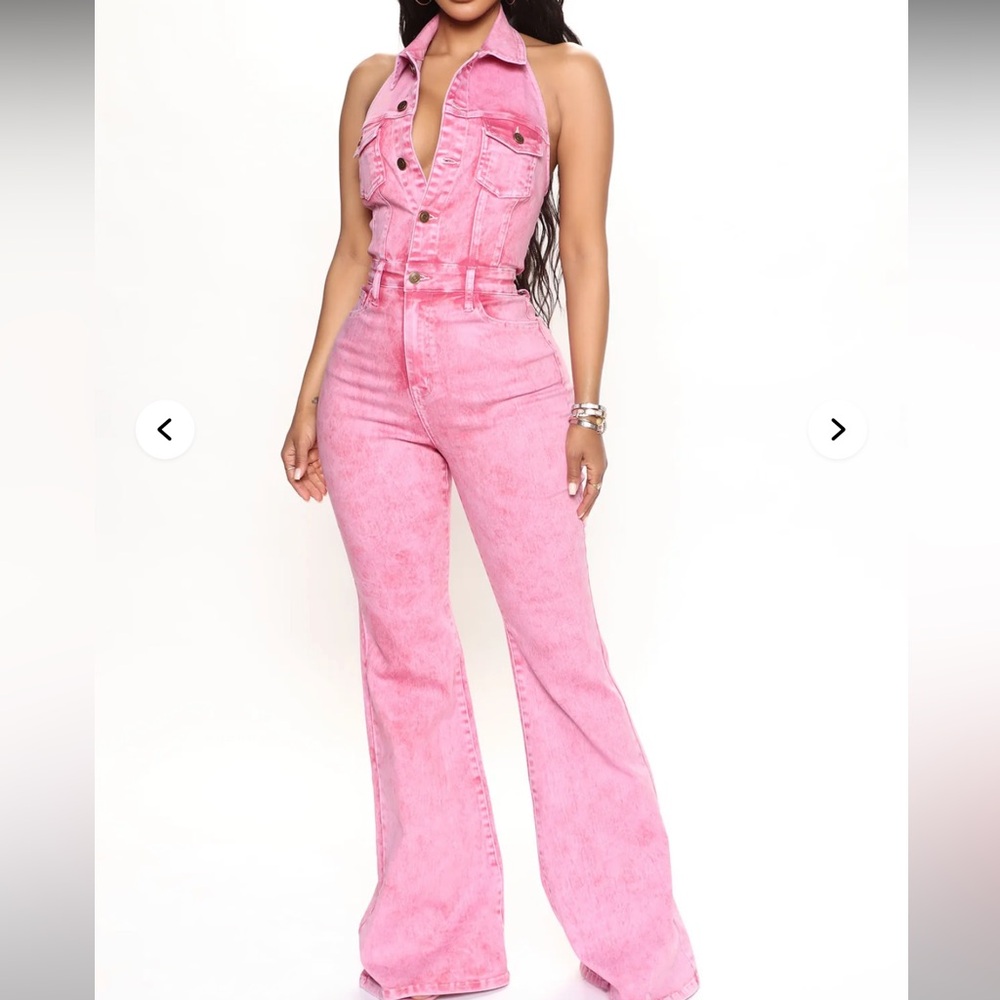Pink demin jumpsuit